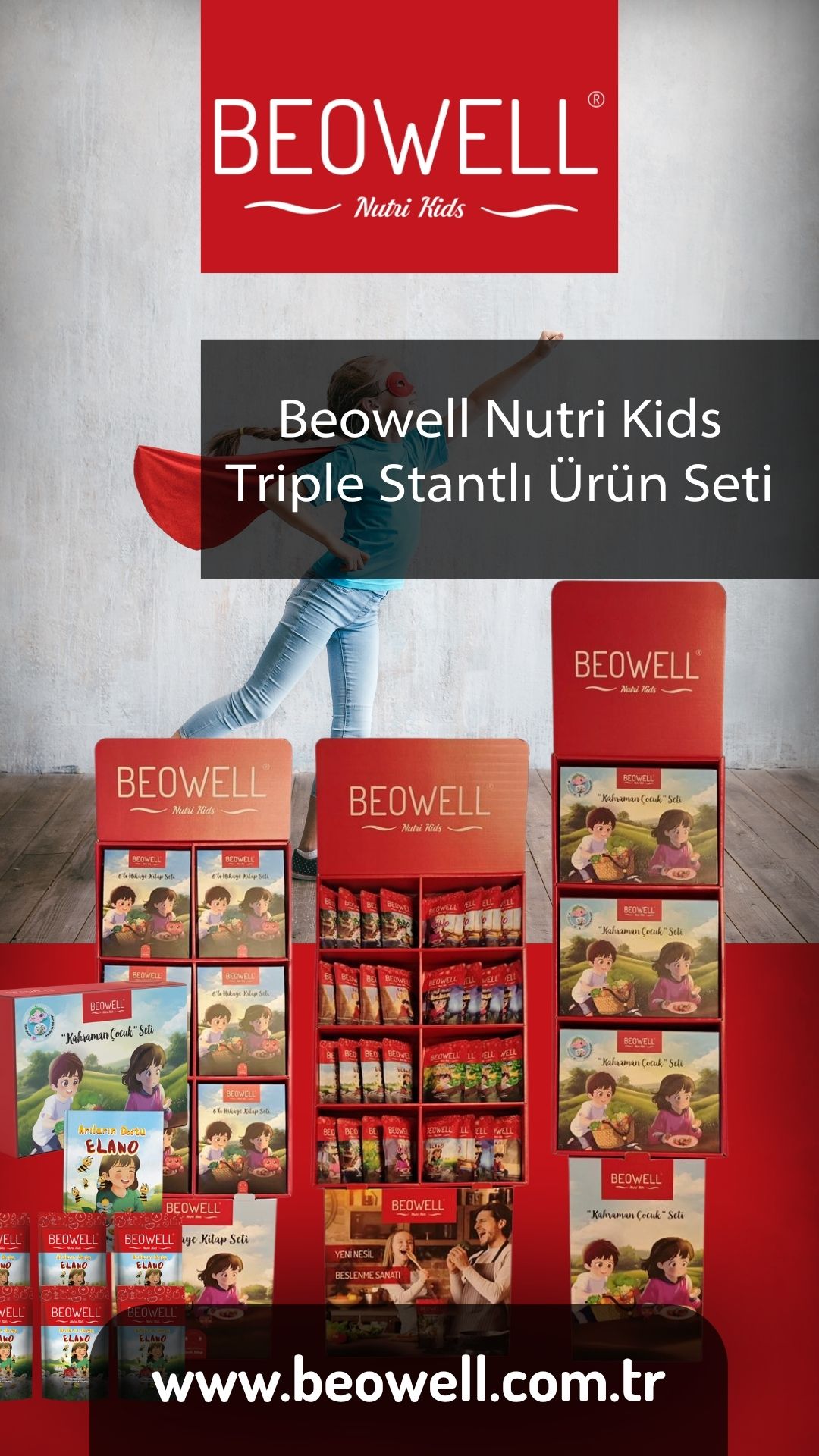 BEOWELL NUTRI KIDS TRIPLE STANTLI ÜRÜN SETİ