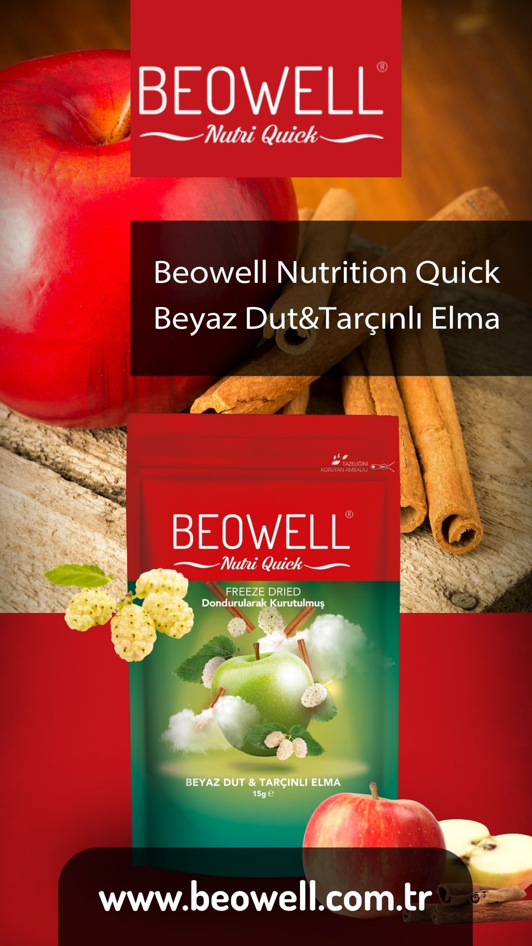 Beowell Nutri Quick Beyaz Dut&Tarçınlı Elma