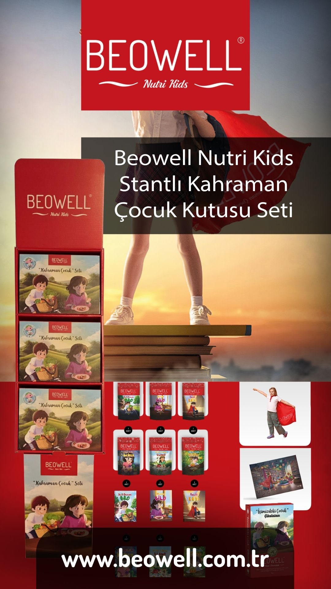 BEOWELL NUTRI KIDS STANTLI KAHRAMAN ÇOCUK KUTUSU SETİ